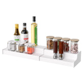 Sezanrpt expandable spice rack on counter, 2-tier for easy spice access and neat storage.
