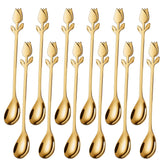 SGVRPVZ gold tulip-handle mini spoon, perfect for elegant demitasse stirring.