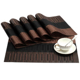 SHACOS placemats Ombre Coffee Black flatlay with woven texture and stain protection
