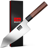 SHAN ZU 6-inch knife blade closeup showing a sharp 12° edge for precise slicing