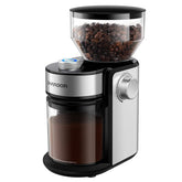 SHARDOR burr grinder outer silver body for consistent at-home grinding.