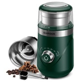 SHARDOR grinder with green body and compact design for quiet mornings