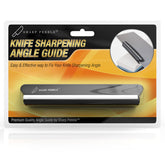 Sharp Pebble whetstone angle guide side view with durable plastic for precise sharpening.