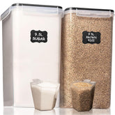 Shazo 2pc 9.5L bulk storage containers with airtight lids for dry ingredients.