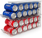 ShelfShaper soda can organizer with lids, clear view for easy fridge organization