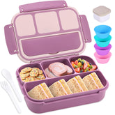 Shell and Turtle bento box with dark purple lid, durable travel-ready lunch storage.