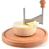 ShinianYa cheese curler with beech wood base and stainless steel blade for elegant curls