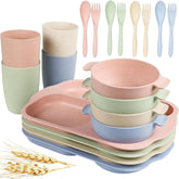 Shopwithgreen wheat straw divided plates provide durable kid-friendly meals.