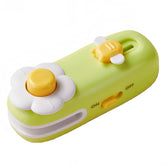 Shrunqi mini bag sealer with green design and magnetic bottom seals snacks securely