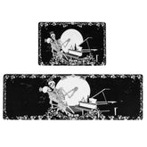 ShtNeeg skeleton kitchen mat 16x24 with Halloween motif keeps spills contained and festive vibe.