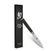 Shun Classic paring knife blade close-up highlighting precision edge