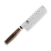 Shun Premier 5-1-2-inch Nakiri knife blade close-up for precise vegetable slicing