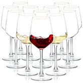 SHYRC wine glasses 12oz set with clear, elegant design for red or white wine.