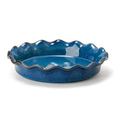 SIDUCAL ceramic pie pan with deep fluted edge for even baking and easy grip.