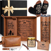 Sieral Dad gift set leather tray keeps essentials organized in style.