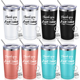 Sieral Thank You Tumbler 20oz with lid and straw keeps drinks at desired temperature.