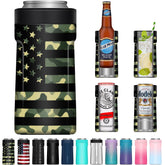 Signice universal can cooler showing 3-in-1 fit for slim and standard cans.