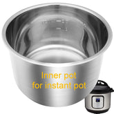 Siireemuu 6QT inner pot front view, premium non-toxic stainless steel for even heating.