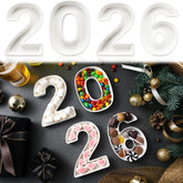 SiliFine 2026 letter charcuterie board, decorative serving tray for festive New Year spreads.