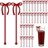 SiliFine burgundy bow drink stirrers add elegance to cocktails for events