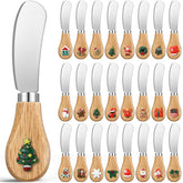 SiliFine Christmas cheese spreader set displayed on a board for festive entertaining and easy serving.