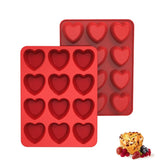 SILIVO heart muffin pan full 12-cup layout ideal for quick desserts and snacks.