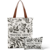 SilTriangle Amazing Grace tote, large size, ideal for Bible and daily essentials.
