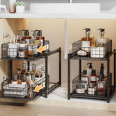 SILUB under-sink organizer with 2-tier pull-out for easy access.
