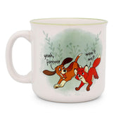 Silver Buffalo Fox and the Hound camper mug front view for cozy morning coffees.