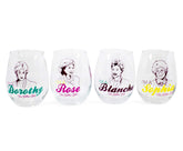 Silver Buffalo Golden Girls Dorothy stemless wine glass portrait for entertaining at home