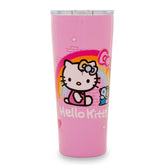 Silver Buffalo Hello Kitty graffiti tumbler with straw for on-the-go hydration.