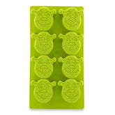 Silver Buffalo Shrek ice mold showing eight smiling ogre faces for fun drinks.
