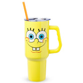 Silver Buffalo SpongeBob tumbler with iconic face for bold daily hydration.