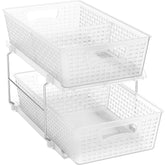 Simple Houseware bathroom organizer 2-tier pullout drawer for easy, space-saving storage.