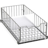 Simple Houseware pull-out cabinet sliding basket in chrome improves accessibility under cabinets.