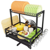 Simple Trending dish drying rack front view showing ample plate space for organized drying