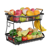 Simple Trending 2-tier fruit basket showing tool-free assembly and organized countertop space