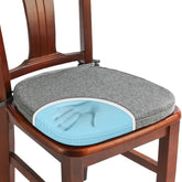 SINOSSO memory foam chair cushion in dark grey, 16-inch U-shape, close-up of fabric