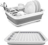 Sipobuy collapsible dishdrainer fully open for space-saving kitchen setup.