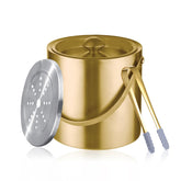 Sipoyen Gold Ice Bucket with lid and tong for easy chilling and serving.