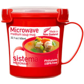 Sistema Microwave Soup Mug with Lid visible for secure heat and sip
