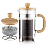 Sivaphe 34oz French Press with bamboo lid, comfortable grip for daily brewing