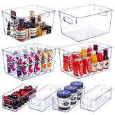 SKTEET clear storage bin large stack keeps pantry neatly organized and accessible.
