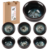 Skyley sand gold bottom teacups show an elegant pattern for refined tea moments