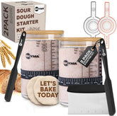 SKYMA Sourdough Starter Jar 2-Pack with clear glass for easy monitoring.