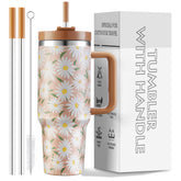 Skywerc 40oz tumbler with handle and straw, cupholder-friendly for on-the-go hydration