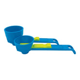 Slide Scoop measuring scoop and funnel for precise, mess-free powder portions.