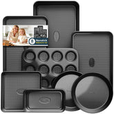 Slow Slog stackable bakeware shown compactly for space-saving storage