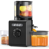 SMALLHOO cold press juicer with wide feed chute for effortless whole-fruit juicing.