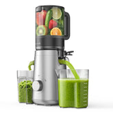 Smallhoo juicer with wide feed chute handling whole fruits and vegetables for efficient juicing